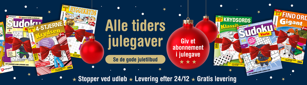 Giv et abonnement på et krydsordsblad i julegave