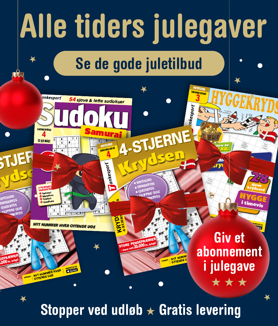 Giv et abonnement på krydsord eller sudoku i julegave