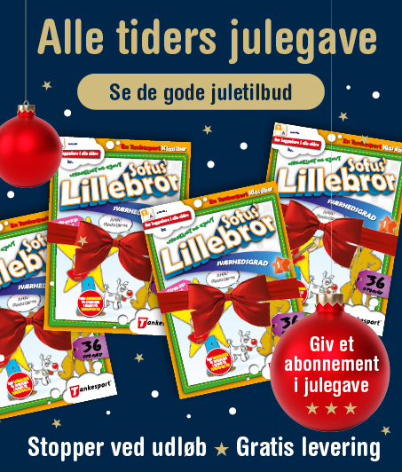 gaveabonnement, sofus lillebror, lette krydsord, gratis fragt, krydsord til børn gaveabonnement Sofus Lillebror